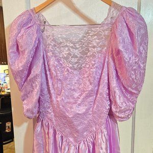 Vintage Prom Dress Size 6 Satin Lavender